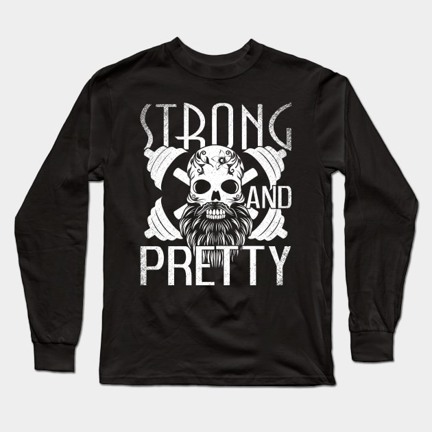 Strong and Pretty Strongman Gym Vintage Long Sleeve T-Shirt by Sofiia Golovina